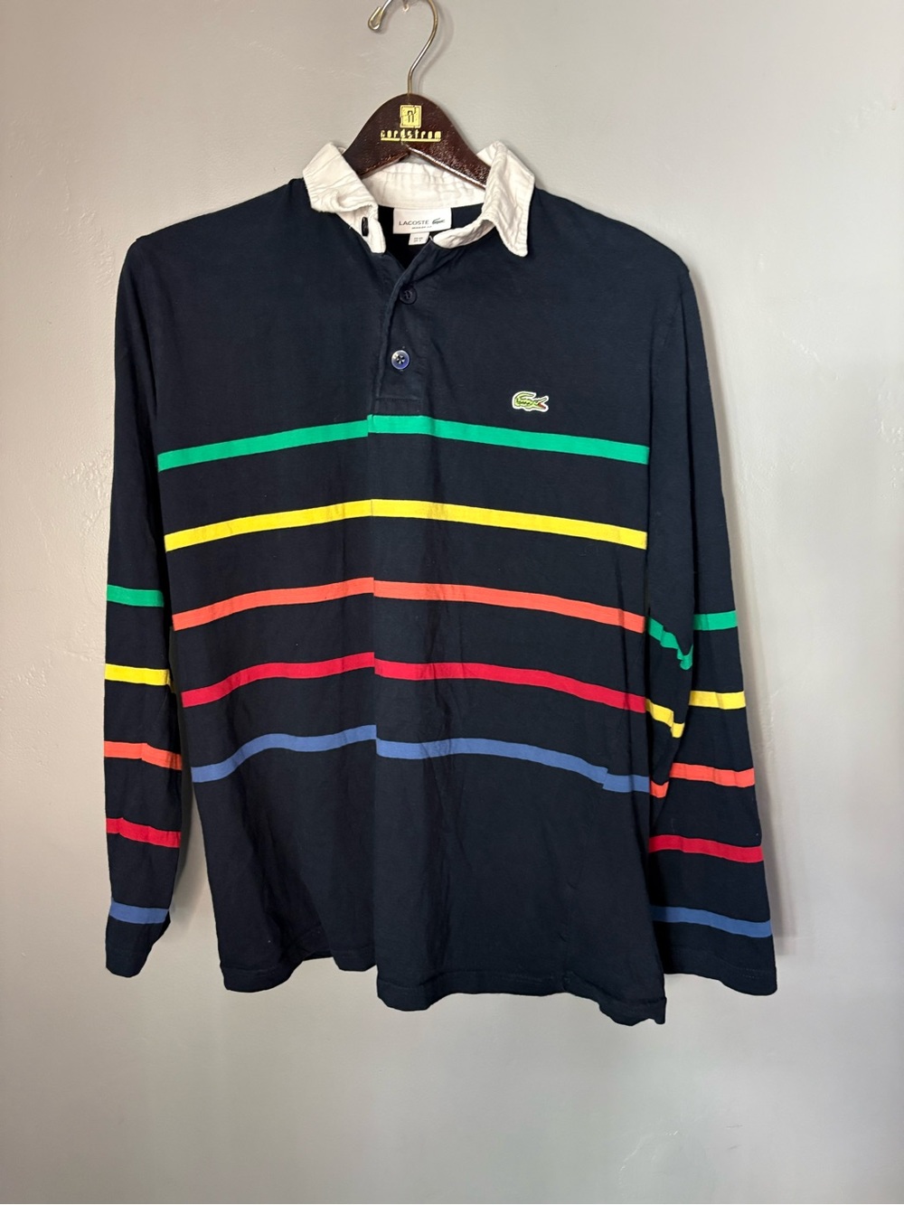 Lacoste Striped Polo Shirt ~ Size L